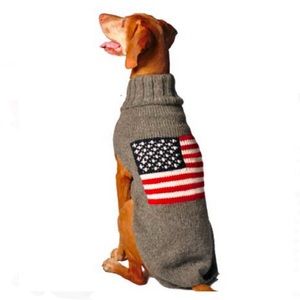 NWT Love Thy Beast — American Flag Knit Sweater - Grey